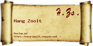 Hang Zsolt névjegykártya